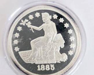 2 Ounce .999 Fine Silver Trade Dollar Design Brilliant Uncirculated Condition