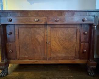 Antique Solid Mahogany Grand Buffet / Side Board. Photo 1 of 5.