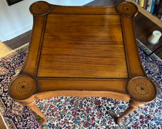 Queen Anne-Style Two-Drawer Game Table with Pad Feet. Measures 32" x 32" x 29.5" H with 24" Clearance. Photo 2 of 6.