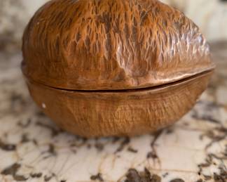 Italian Hand-Carved Walnut Bowl. Photo 1 of 3.
