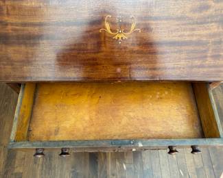 Vintage French Louis XV Style Drop-Down Walnut Writing Desk with Cabriole Legs. Measures 29" W x 17" D x 38" H. Photo 6 of 6.