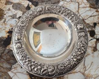 Sterling Silver Fruit Footed Compote. Photo 2 of 3.
