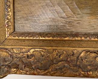 Landscape Oil Painting, Oil on Canvas. Signed by Artist Benjamin Williams Leader. Canvas Measures 40" W x 24" H. Photo 3 of 4.