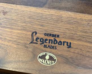 Gerber Carving Set in Walnut Case. Photo 2 of 2.