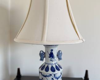 Blue & White Chinoiserie Table Lamp. Photo 1 of 2.