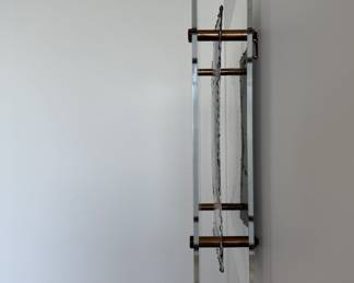 Framed Metal Abstract Art in Acrylic Frame - 2 Available. Signed By Artist. Photo 4 of 5.