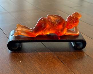 Amber Woman in Repose on Stand.