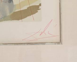 From the Divine Comedy Suite. Purgatory, Canto 20: The Avaricious, "Greed and Lavishness." Colored Wood Block. Signed and Numbered by Artist, Salvador Dali. Measures 10" x 12." Photo 3 of 5.