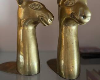 Brass Camel Bookends.