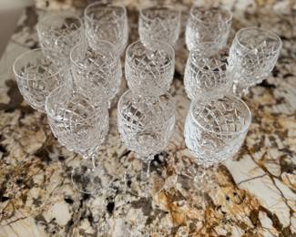 Waterford Crystal Powerscourt Pattern Hock Wine Glasses. Set of 11. Each Measures 7" H.