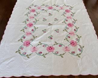 Pair of Vintage Hand-Made Quits. Each Measures 74" x 87". Photo 1 of 4.