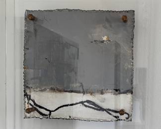 Framed Metal Abstract Art in Acrylic Frame - 2 Available. Signed By Artist. Photo 2 of 5.