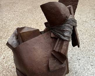 Brutalist Bronze Sculpture Signed By Artist Gary Burk. Photo 3 of 4.