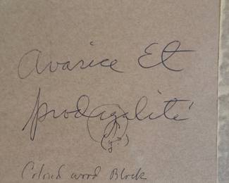 From the Divine Comedy Suite. Purgatory, Canto 20: The Avaricious, "Greed and Lavishness." Signed and Numbered by Artist, Salvador Dali. Measures 10" x 12." Photo 4 of 5.