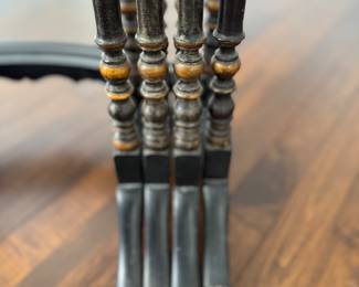 Set of 4 Chinese Lacquered Chinoiserie Nesting Tables. The Largest Measures 20" W x 12" D x 28" H. Photo 6 of 6.