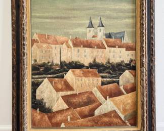 Oil on Canvas signed By Artist, Jean-Pierre Capron. 1963. Measures 24" x 29". Photo 1 of 2.