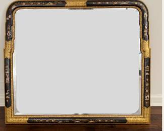 Vintage Asian, Parcel-Gilt Chinoiserie Mirror. Measures 37" x 32". Photo 1 of 2.