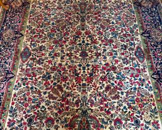 Vintage Kirman Rug. Measures 6' 8" x 10". Photo 1 of 3.
