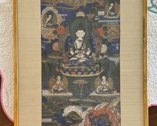 Vintage Tibetan Buddhist Painting. Photo 1 of 4.