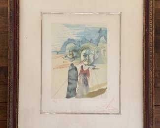 From the Divine Comedy Suite. Purgatory, Canto 20: The Avaricious, "Greed and Lavishness." Colored Wood Block. Signed and Numbered by Artist, Salvador Dali. Measures 10" x 12." Photo 1 of 5.