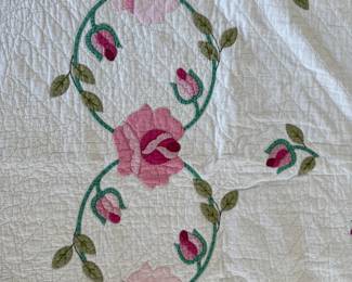 Pair of Vintage Hand-Made Quits. Each Measures 74" x 87". Photo 2 of 4.