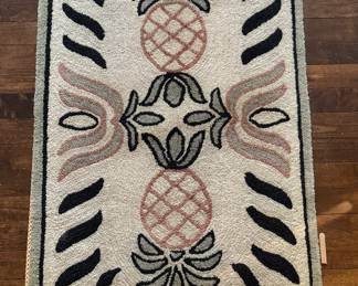 Needlepoint Pineapple Prayer-Style Rug.