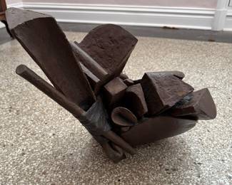 Brutalist Bronze Sculpture Signed By Artist Gary Burk. Photo 1 of 4.
