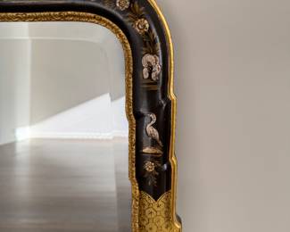 Vintage Asian, Parcel-Gilt Chinoiserie Mirror. Measures 37" x 32". Photo 2 of 2.