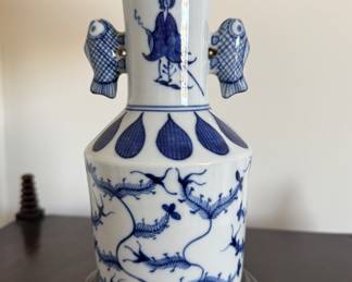 Blue & White Chinoiserie Table Lamp. Photo 2 of 2.