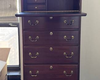 Link-Taylor Solid Mahogany Lingerie & Jewelry Chest of Drawers. Measures 24" x 15" x 56" H. Photo 2 of 4.