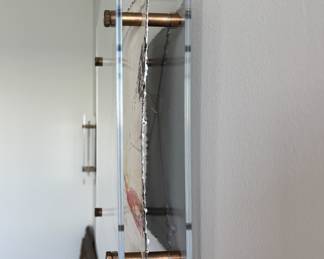 Framed Metal Abstract Art in Acrylic Frame - 2 Available. Signed By Artist. Photo 3 of 5.