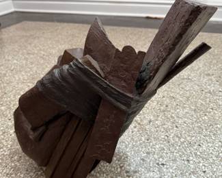 Brutalist Bronze Sculpture Signed By Artist Gary Burk. Photo 2 of 4.