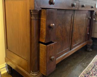 Antique Solid Mahogany Grand Buffet / Side Board. Photo 3 of 5.