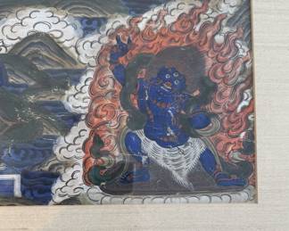 Vintage Tibetan Buddhist Painting. Photo 3 of 4.