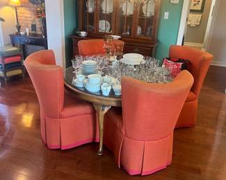 Dining table with four large chairs