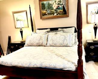 Mahogany carved poster bed