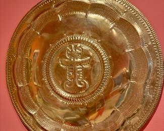 Large brass Peruvian wall hanging
