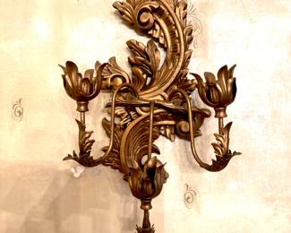 Pair of ornate vintage wall sconces