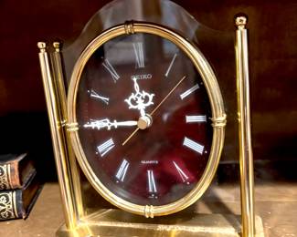 Seiko brass and lucite clock