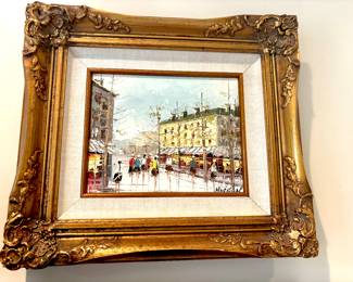 Paris scene signed oil