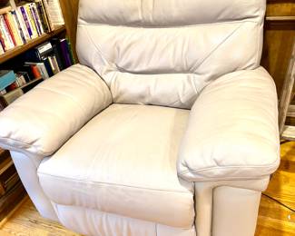 Oyster leather electric recliner