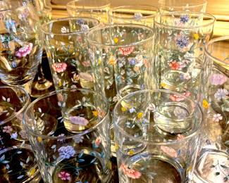 Matching "Summer Chintz" glasses by Johnson Brothers
