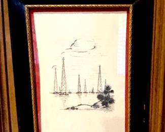 Trio of signed sketches by Ann Biggs