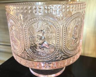 Victorian inspired pink footed trifle bowl