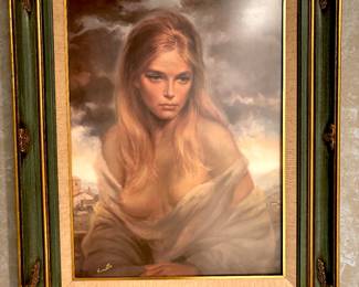 Custom framed "Girl of Valdarno" print by Vinciata