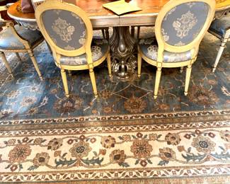 10x14 blue/cream rug