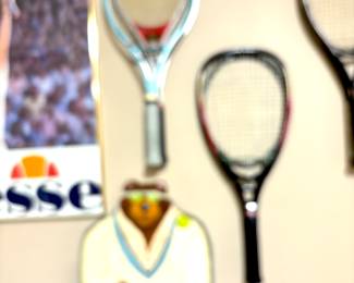 Assorted tennis rackets
