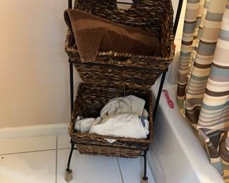 Small matching set storage. Towels. Books etc 
