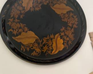 Elegant large black and gold tray  