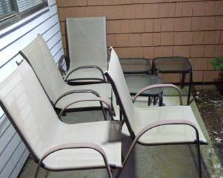 outdoor furniture. 4 chairs 3 tables